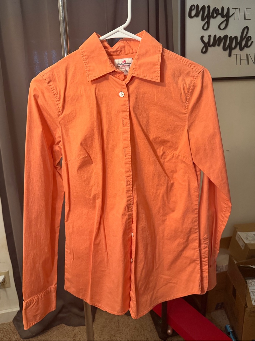 Coral Button Down Womens
